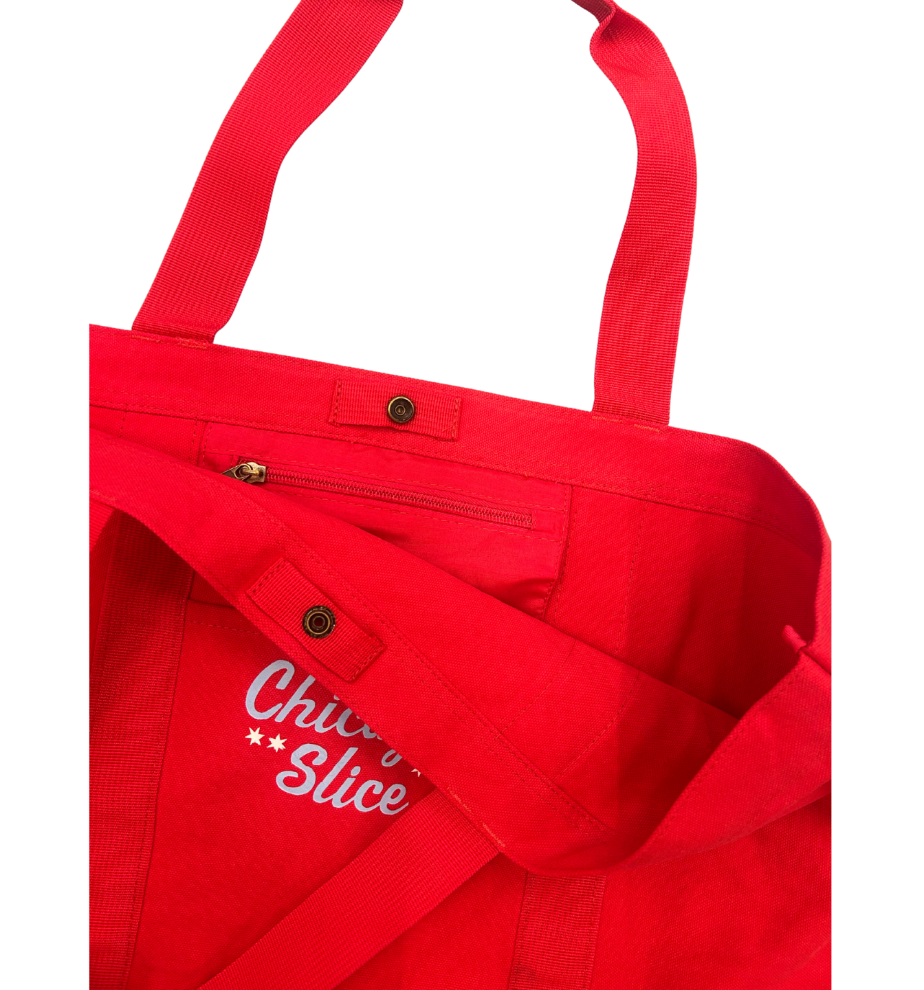 Chicago Slice Red Canvas Tote