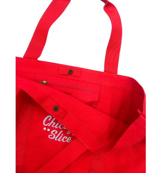 Chicago Slice Red Canvas Tote