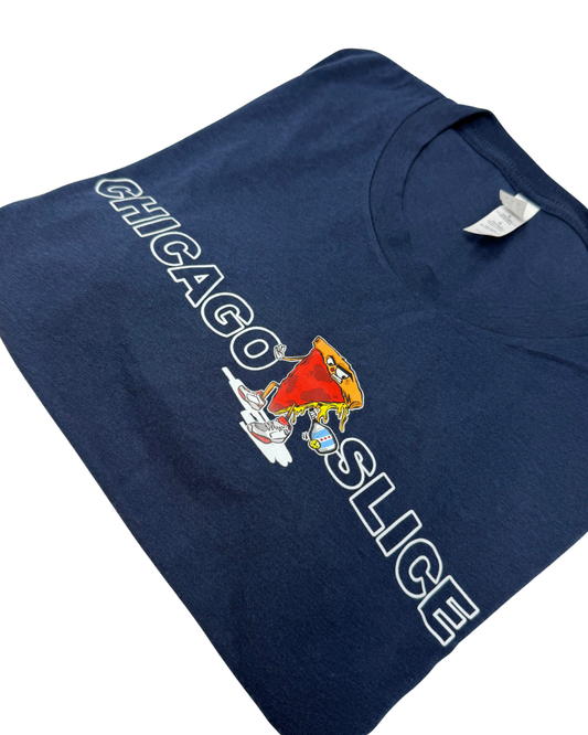 Pizza Mascot Tee - Navy